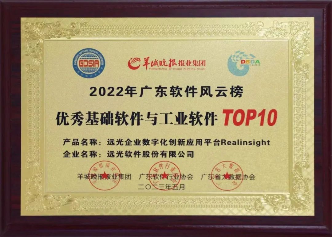 美高梅mgm企业化数字化创新应用平台Realinsight入选“优秀基础与工业软件TOP10”